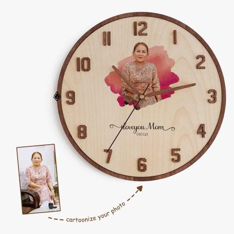 Đồng hồ gỗ vẽ art (Style 4) | Full số