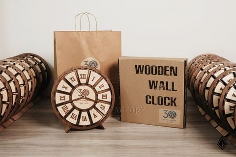 Đồng hồ gỗ la mã Maple | In UV theo yêu cầu