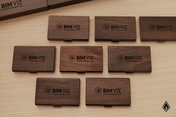 Hộp name card gỗ Walnut | Khắc logo theo yêu cầu