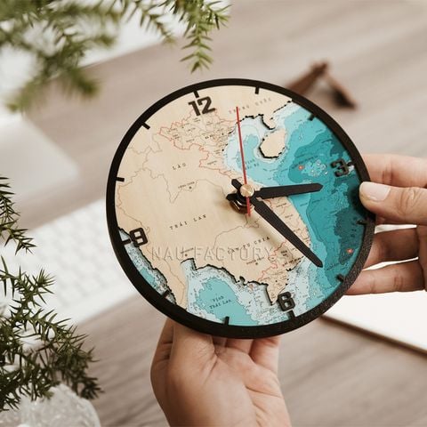 Đồng hồ gỗ để bàn 3D Việt Nam - 34 tỉnh thành