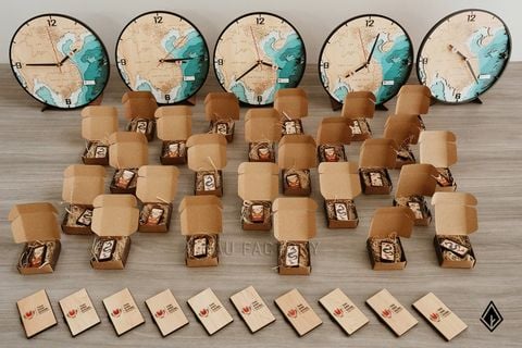 Set đồng hồ 3D Việt Nam, móc khóa, Name Card | Quà tặng doanh nghiệp cao cấp