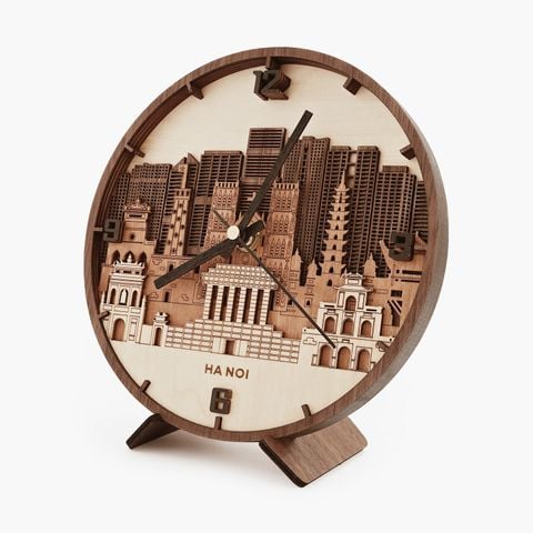 Đồng hồ gỗ để bàn Skyline | Hà Nội