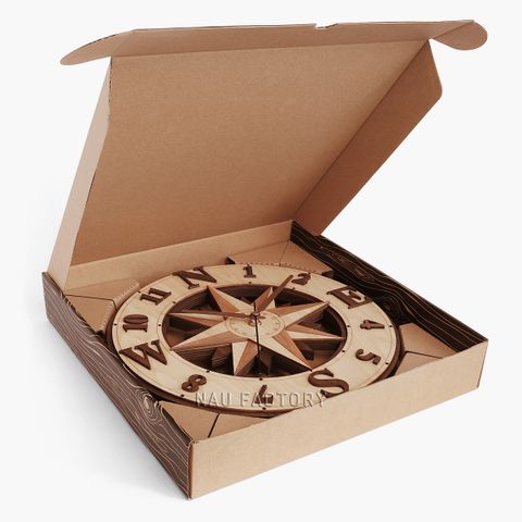 Đồng hồ gỗ la bàn