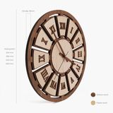 infographic đồng hồ gỗ la mã maple