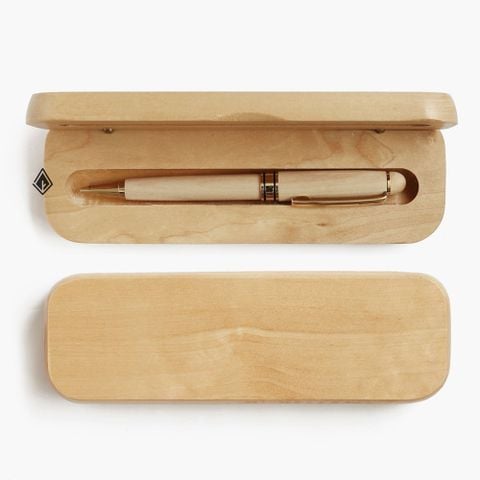 Set bút và hộp bút gỗ Maple | Bút bi