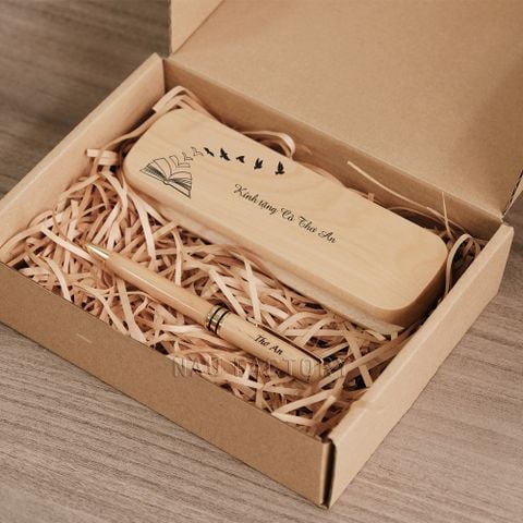 Set bút và hộp bút gỗ Maple | Bút bi