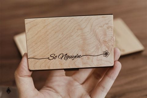Hộp namecard gỗ Maple | Khắc chữ theo yêu cầu