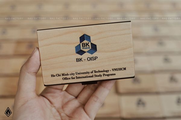 Hộp name card gỗ Maple | Khắc 2 mặt gỗ theo yêu cầu