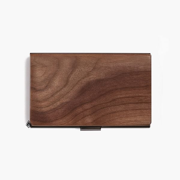 Hộp namecard gỗ Walnut trơn