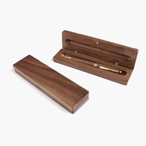 Set bút và hộp bút gỗ Walnut | Bút bi