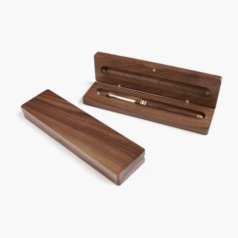 Set bút và hộp bút gỗ Walnut | Bút mực gel (Mẫu 1)