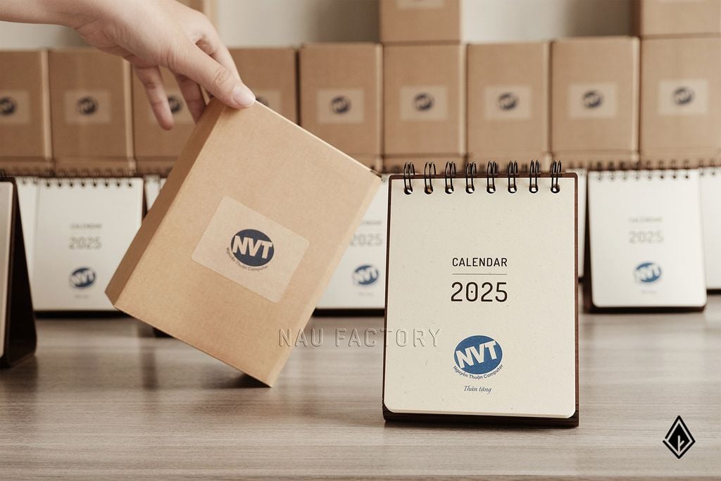 Lịch gỗ Minimalism form đứng | Tùy biến in UV logo doanh nghiệp