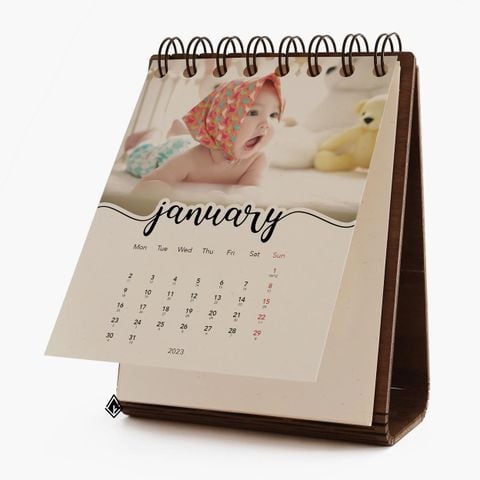 Lịch gỗ form đứng 2026