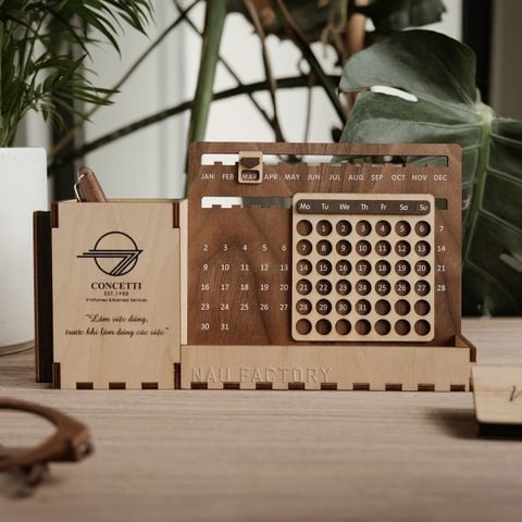 Lịch gỗ vạn niên | Beech kết hợp Walnut