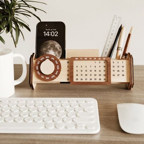 Lịch gỗ vạn niên form ngang | Beech