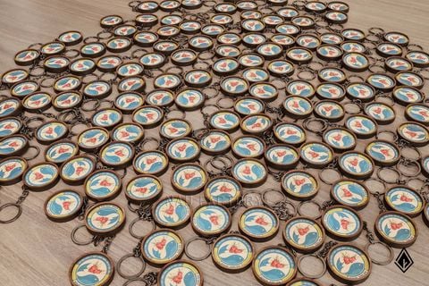 Móc khoá gỗ in UV | Quà tặng doanh nghiệp độc đáo