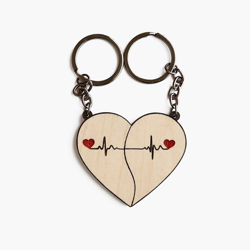 MÓC KHÓA GỖ HANDMADE | Móc khóa đôi – NAU FACTORY