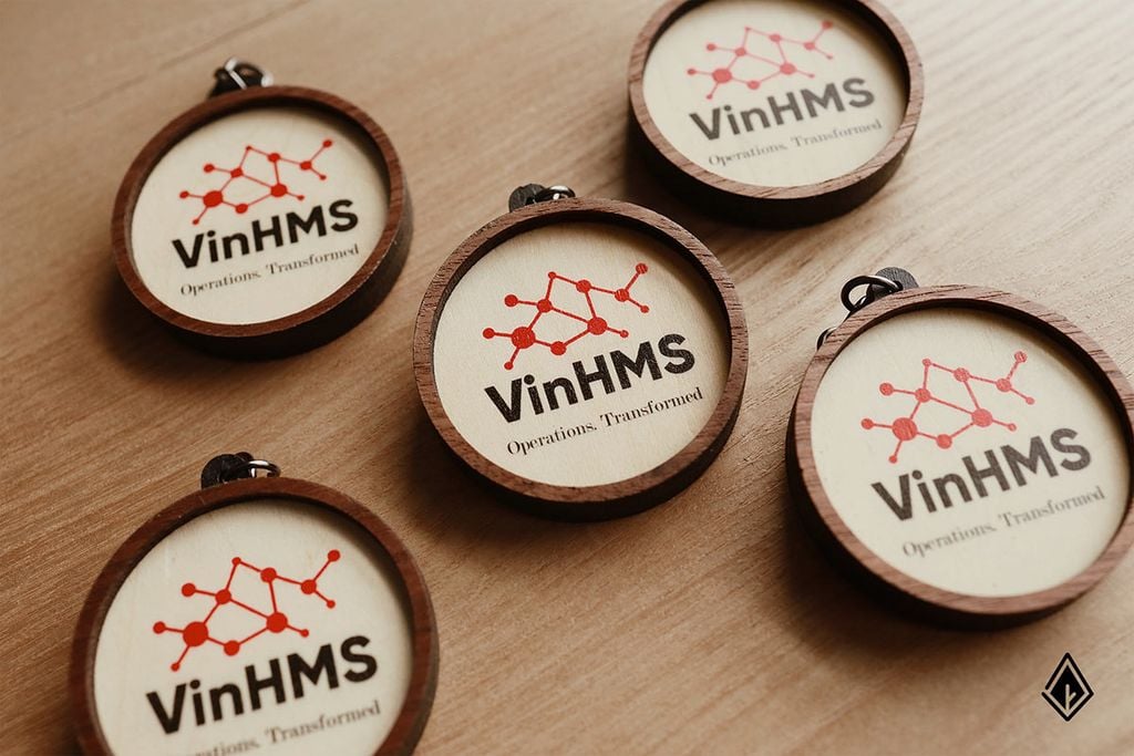 Móc khoá gỗ in logo theo yêu cầu