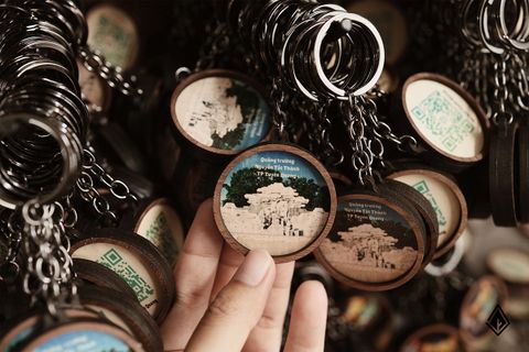 Móc khoá gỗ | In UV mã QR