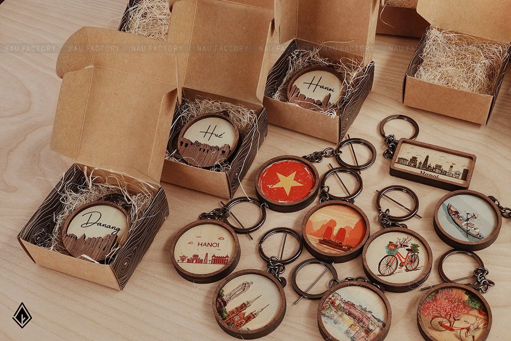 Móc khoá gỗ in hình theo yêu cầu