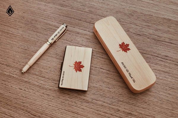 Set quà tặng gỗ Maple