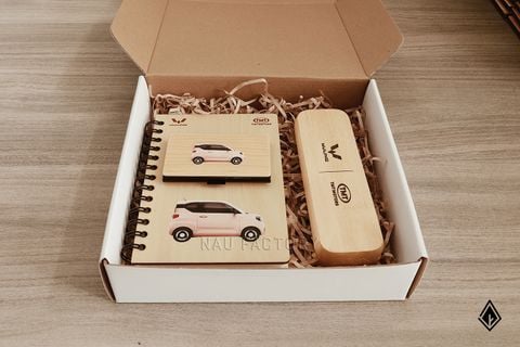 Set sổ, hộp Name Card, bút & hộp bút gỗ Maple | Quà tặng doanh nghiệp cao cấp