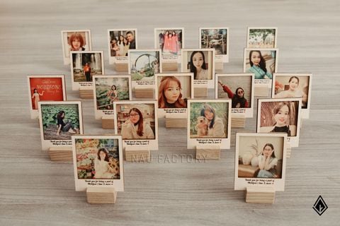 Tranh gỗ Beech mini để bàn | In lời chúc lên khung tranh theo yêu cầu