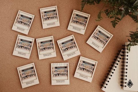 Tranh gỗ mini đế gỗ Ash| In lời chúc lên khung tranh