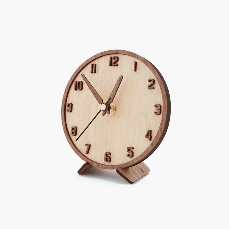 Đồng hồ để bàn thuần gỗ | Maple phối Walnut sang trọng – NAU FACTORY