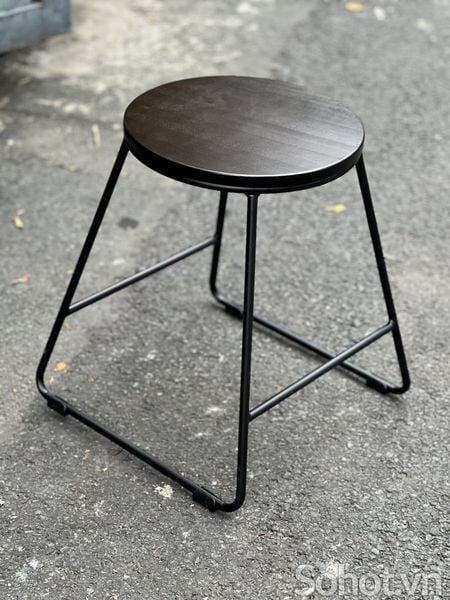  Ghế đẩu mặt gỗ chân sắt 