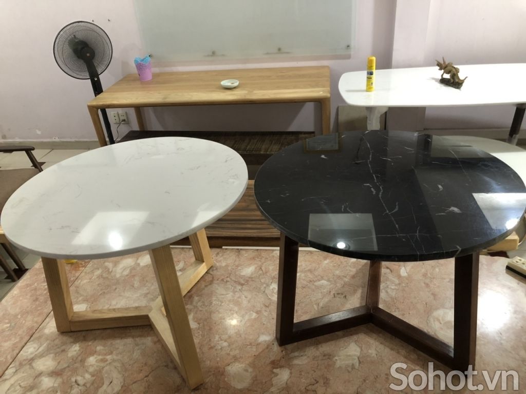  Bàn trà sofa Concord đá đen/trắng 