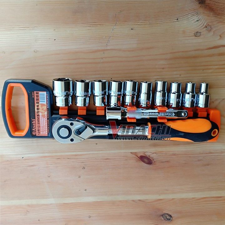 Bo dung cu thao vit Asaki 12 chi tiet 12.5mm AK-9811