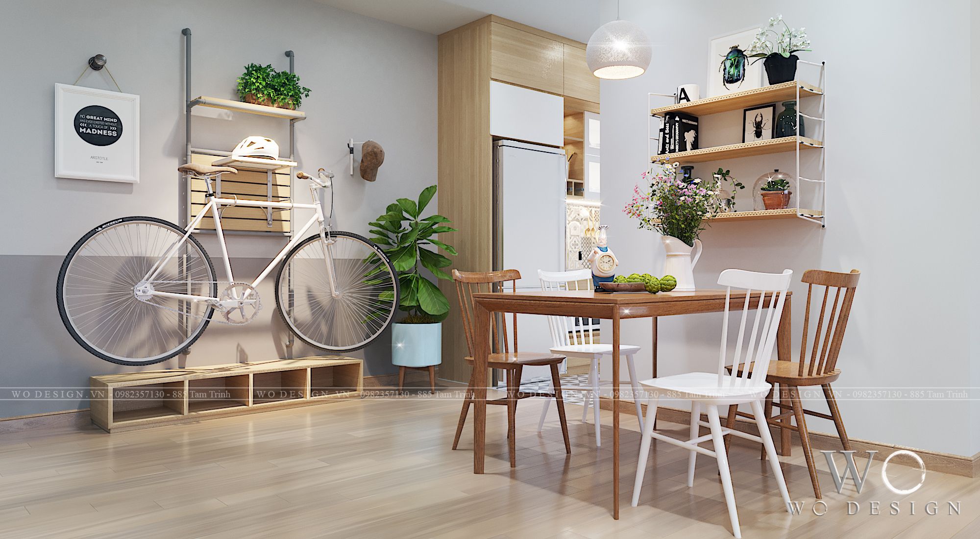  Khu bếp ăn - Gelexia CT3 Căn 08 - Thiết kế mộc 
