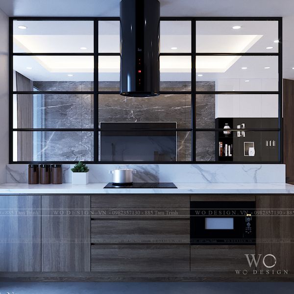  Khu bếp ăn Thống Nhất Complex - Phong cách hiện đại - Veneer sồi 