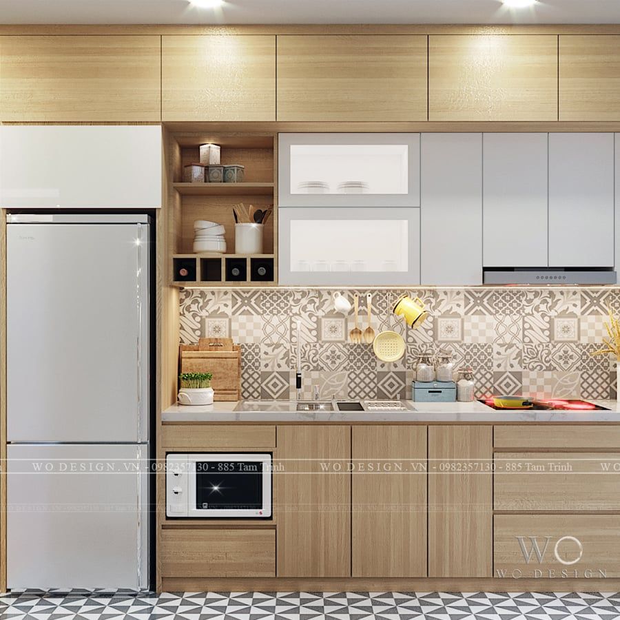  Khu bếp ăn - Gelexia CT3 Căn 08 - Thiết kế mộc 