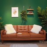  Sofa da dáng văng đính khuy BLY 