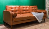  Sofa da dáng văng đính khuy BLY 