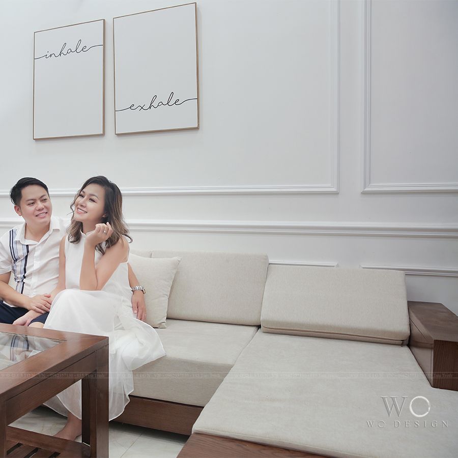  Sofa gỗ óc chó MỘC vải nỉ 