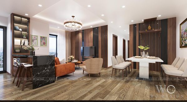  Phòng khách Chung cư Lạc Hồng 01B - Phong cách hiện đại 