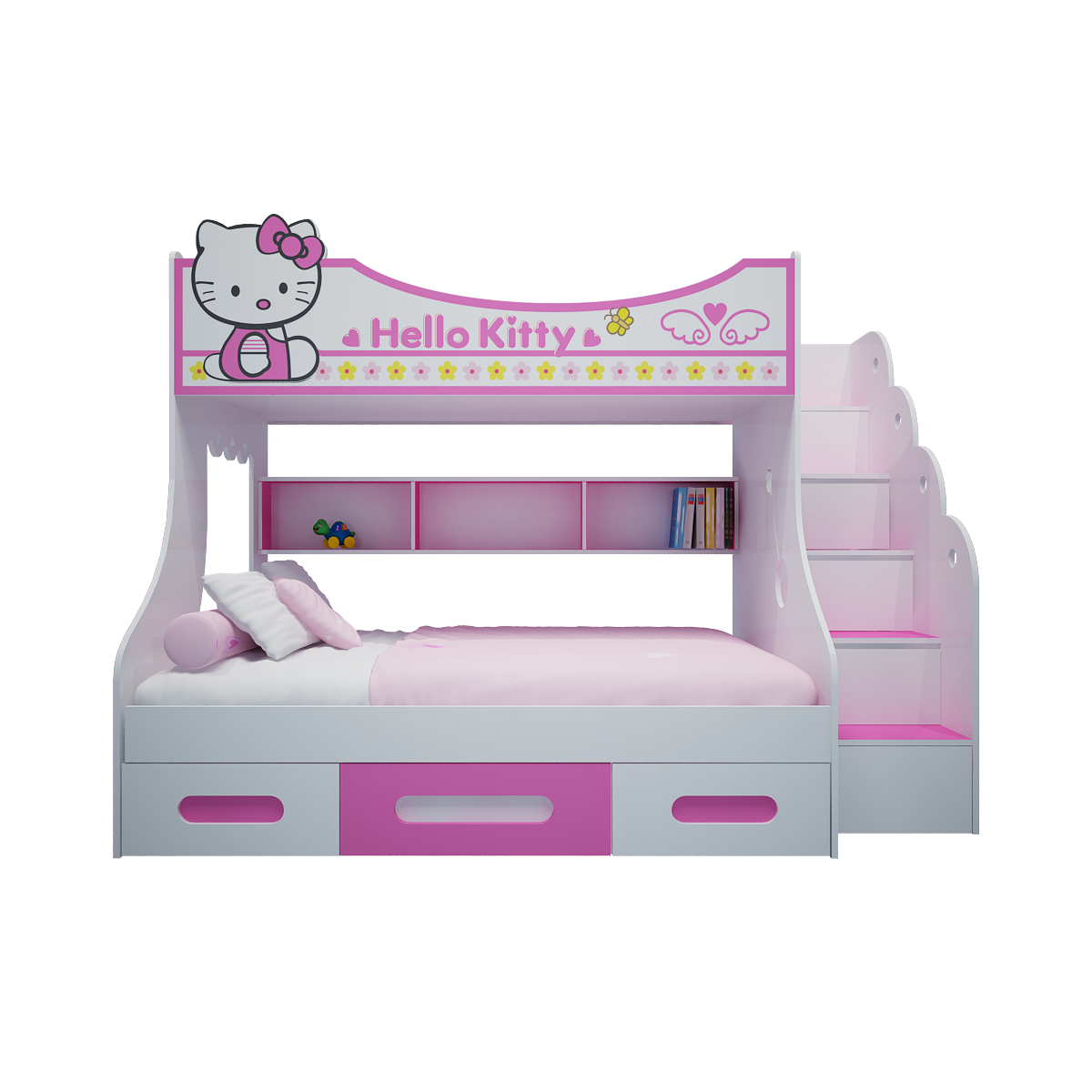  Giường tầng hello kitty hồng 1m2 