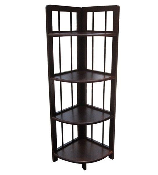  KỆ GỖ GÓC NHÀ 4 TẦNG NÂU 