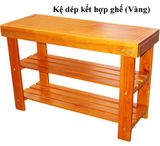  KỆ GỖ-DÉP KẾT HỢP GHẾ NGỒI 