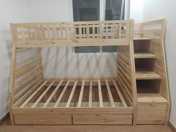  Giường tầng xuất khẩu a619 gỗ tự nhiên (nâu) 