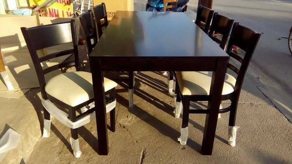  BÀN ĂN GỖ 6 GHẾ CABIN ĐEN 