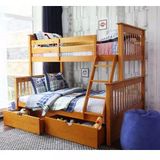  Giường tầng xuất khẩu A028 gỗ tự nhiên (trắng) có hộc 