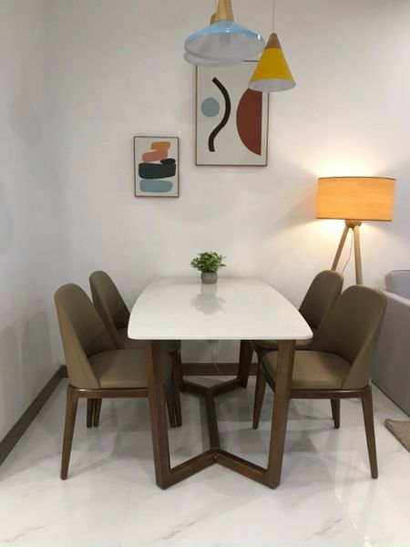  Bộ bàn ăn mặt đá nhập khẩu 4 ghế Grace 