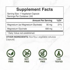 Deal Supplement Magnesium Glycinate 500mg 240 Viên