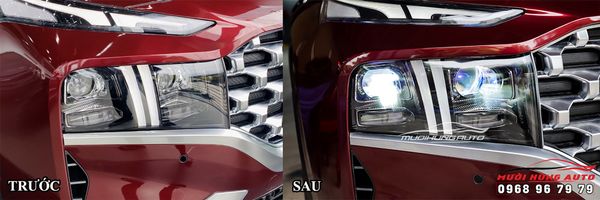 Nâng Cấp 4 Bi LED Domax Omega Laser Chất Lượng Cho Hyundai Santafe 2021
