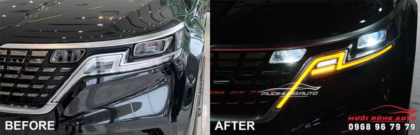 Độ 4 Bi LED Wolf Light Siêu Sáng Cho Đèn Pha Xe Kia Carnival 2022
