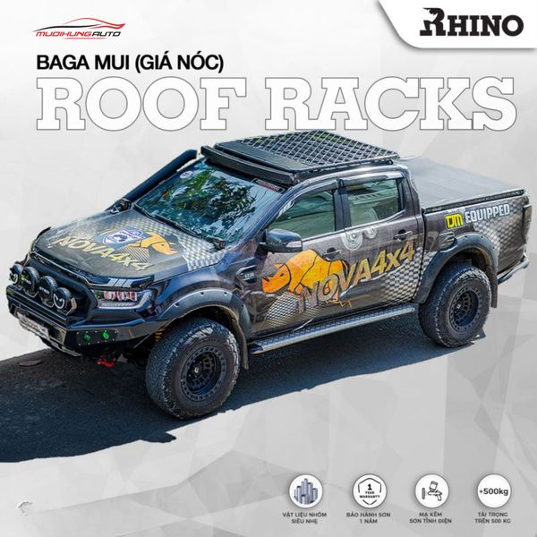 Baga Mui Nhôm Rhino Xe Bán Tải (Mẫu Phẳng)